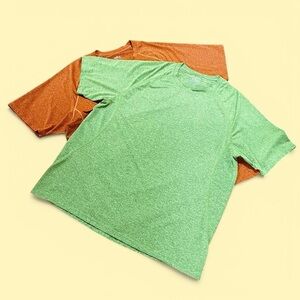 2 x Bright Orange and Green Outdoor Athletic T-Shirts 2XL